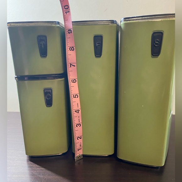Green vintage metal canister set - Picture 8 of 8
